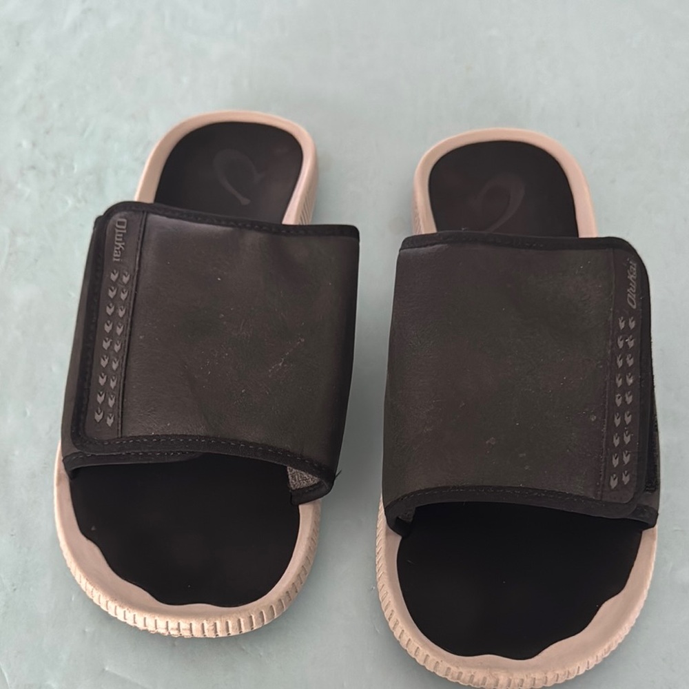 OluKai Black Slide Sandals